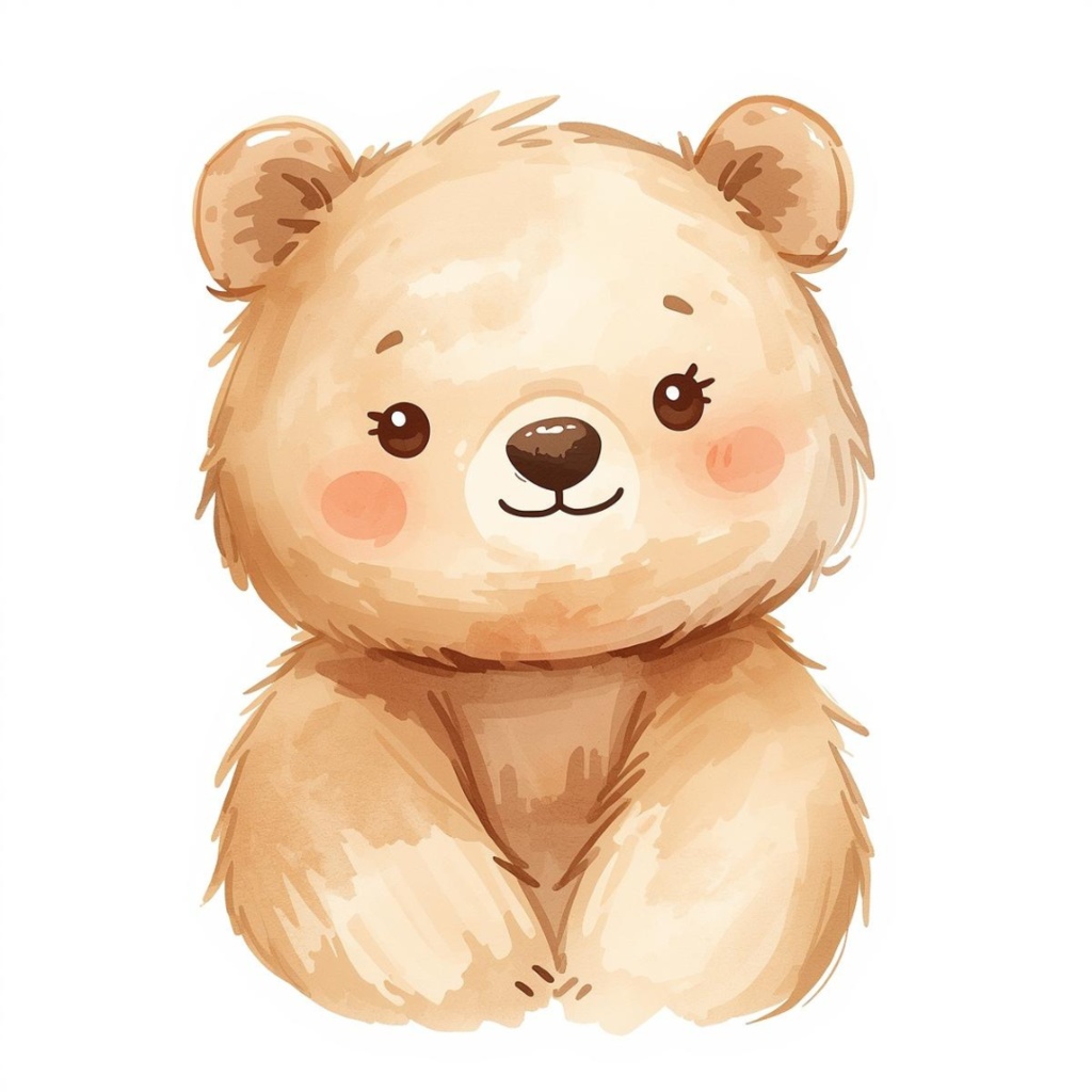 やさしい水彩アニマルクリップアート|イラスト素材(PNG背景透過)