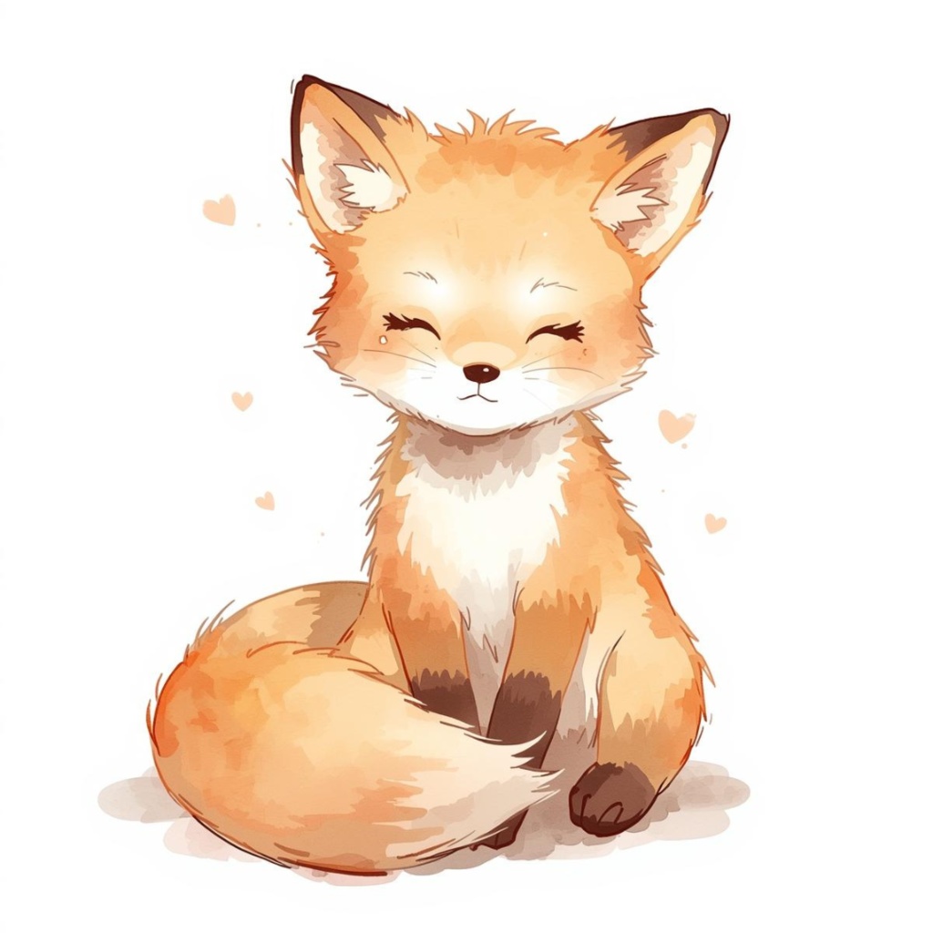 やさしい水彩アニマルクリップアート|イラスト素材(PNG背景透過)