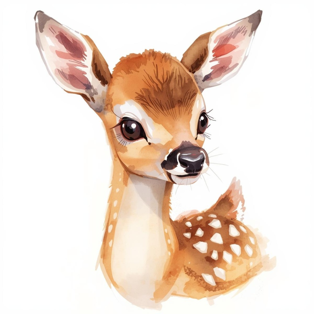 やさしい水彩アニマルクリップアート|イラスト素材(PNG背景透過)