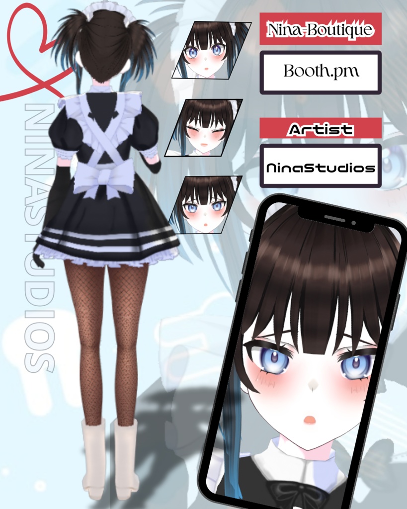 【VRoidVRMモデル】みか- (3D Vtuber Model - Cute Maid)