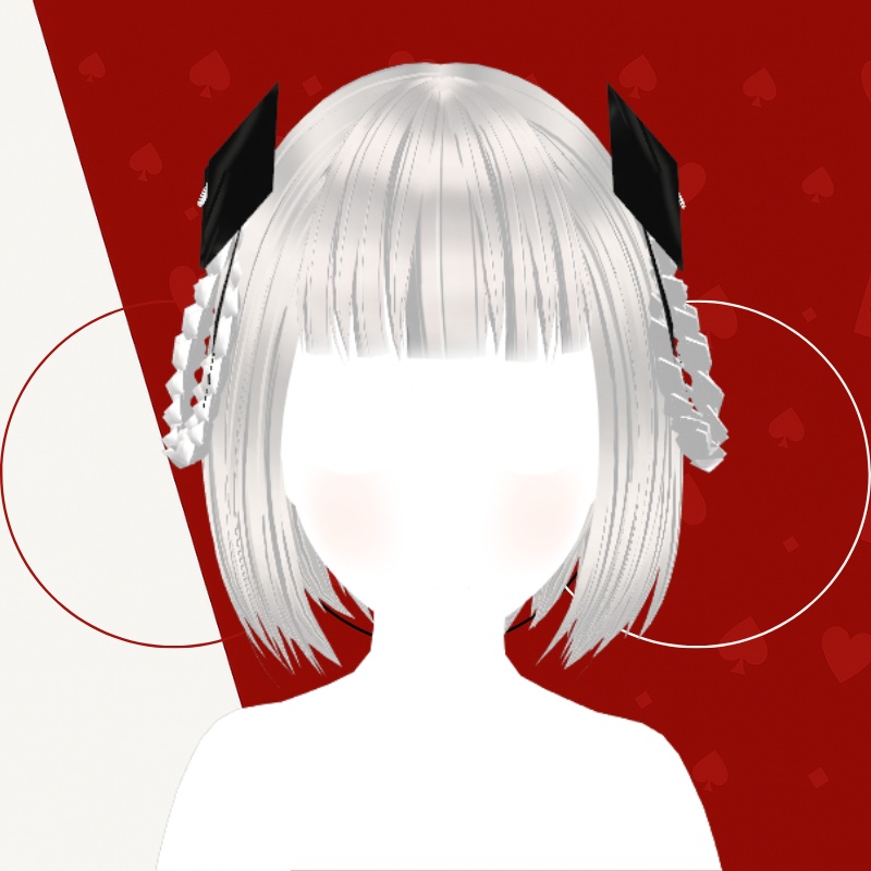 スカルリボン3D髪型【Vroid対応】 -  Gothic Skull Ribbon 