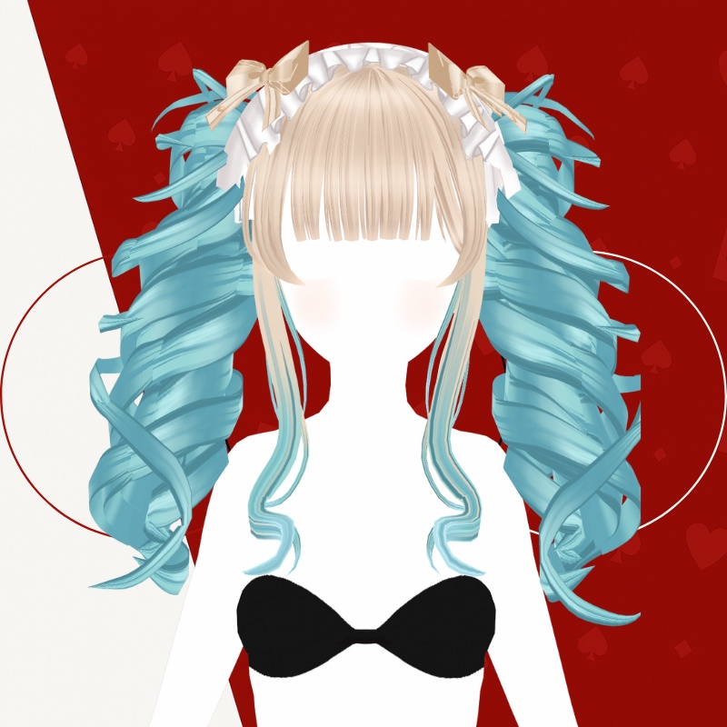 3Dバーチャル髪型：星空ツインリボン - 3D Virtual Hairstyle: Starlit Twin Ribbons