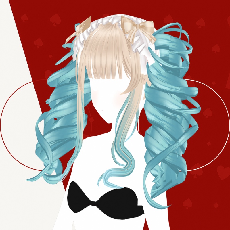 3Dバーチャル髪型:星空ツインリボン - 3D Virtual Hairstyle: Starlit Twin Ribbons