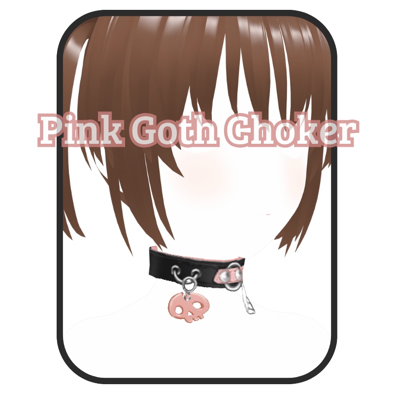 3Dピンクゴス・チョーカー - 3D Pink Goth Choker