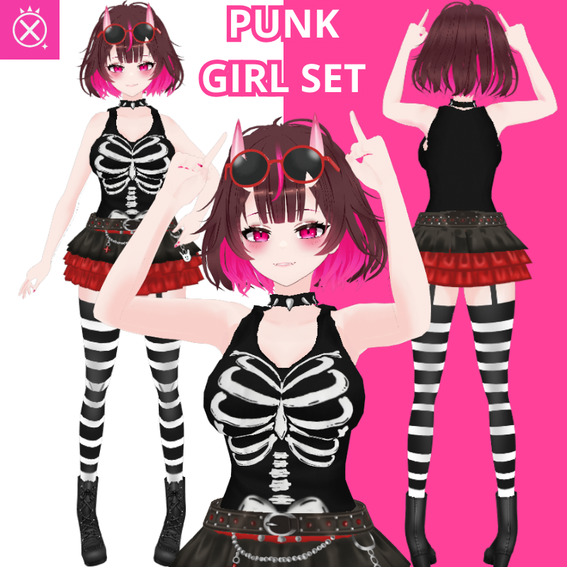 爆裂パンク！VRoid 3Dセット - Explosive Punk Set!