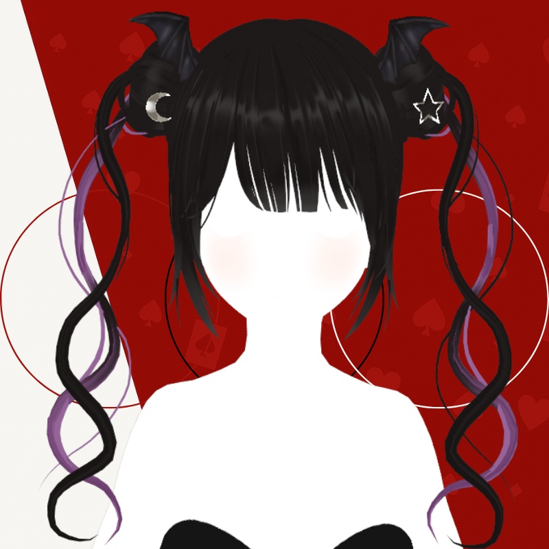 バットウィング・ツインテ - 3D Batwing Twintails Vroid