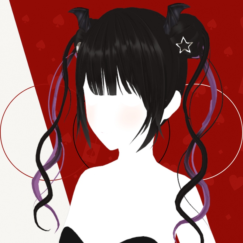 バットウィング・ツインテ - 3D Batwing Twintails Vroid