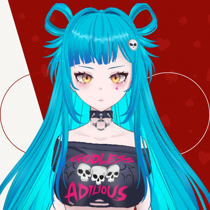 病みカワPUNKツイン - VRoid 3Dヘア - Blue Punk Hairtsyle