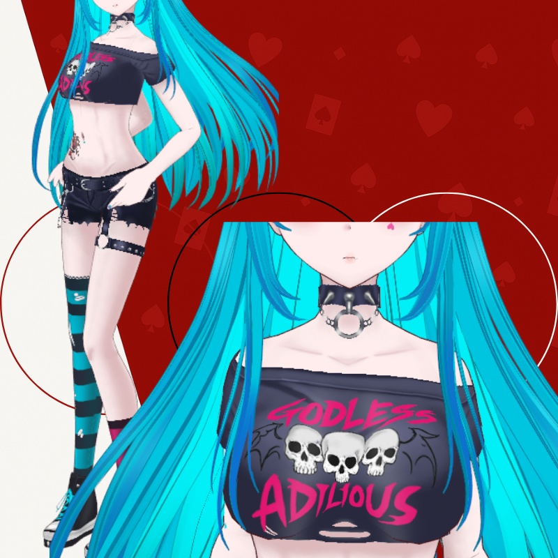 地雷系ストリート - VRoid 3Dコーデ - Jiraikei Street Outfit