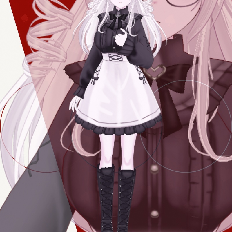 黒薔薇メイドドレス - VRoid 3D衣装 - Victorian Lolita Outfit