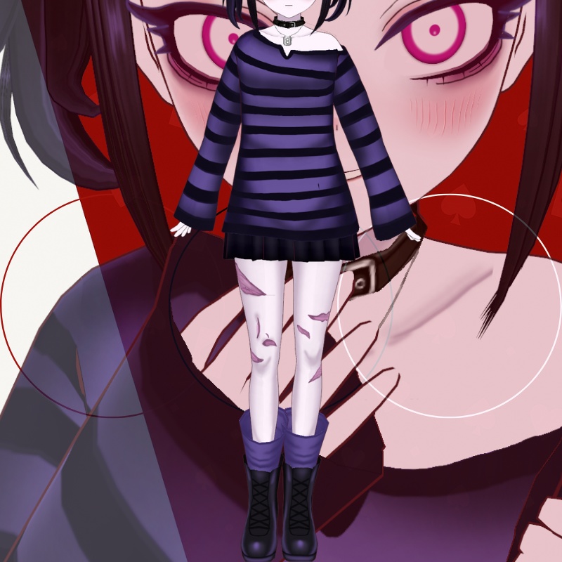 ゴシック×病みかわいい服セット | VRoid 3D - Gothic x Yamikawaii Outfit Set