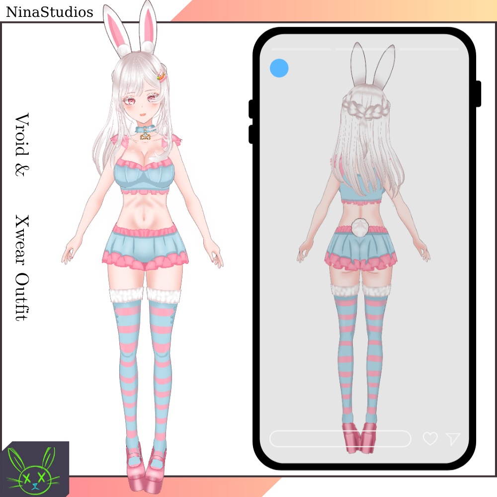 桜うさぎスプリングセット - Sakura Bunny Spring Outfit – VRoid Clothing Preset
