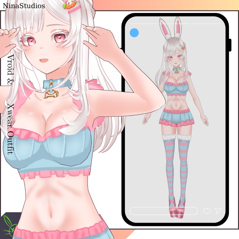 桜うさぎスプリングセット - Sakura Bunny Spring Outfit – VRoid Clothing Preset