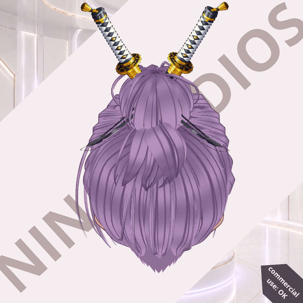 ロイヤルライラック刀ヘア Royal Lilac Katana Hair | VRoid Hair Preset