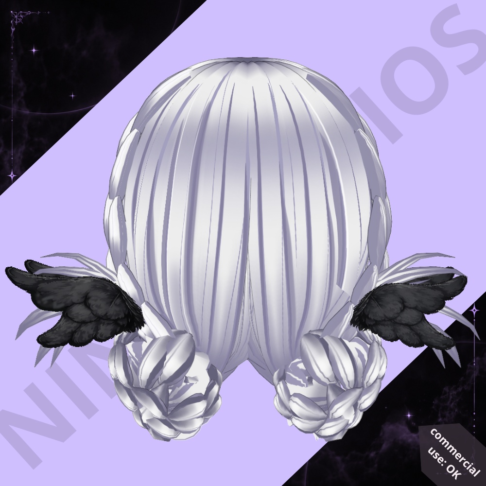 ムーンヴェールヘア - Braided Moonveil 3D Vroid Hairpreset