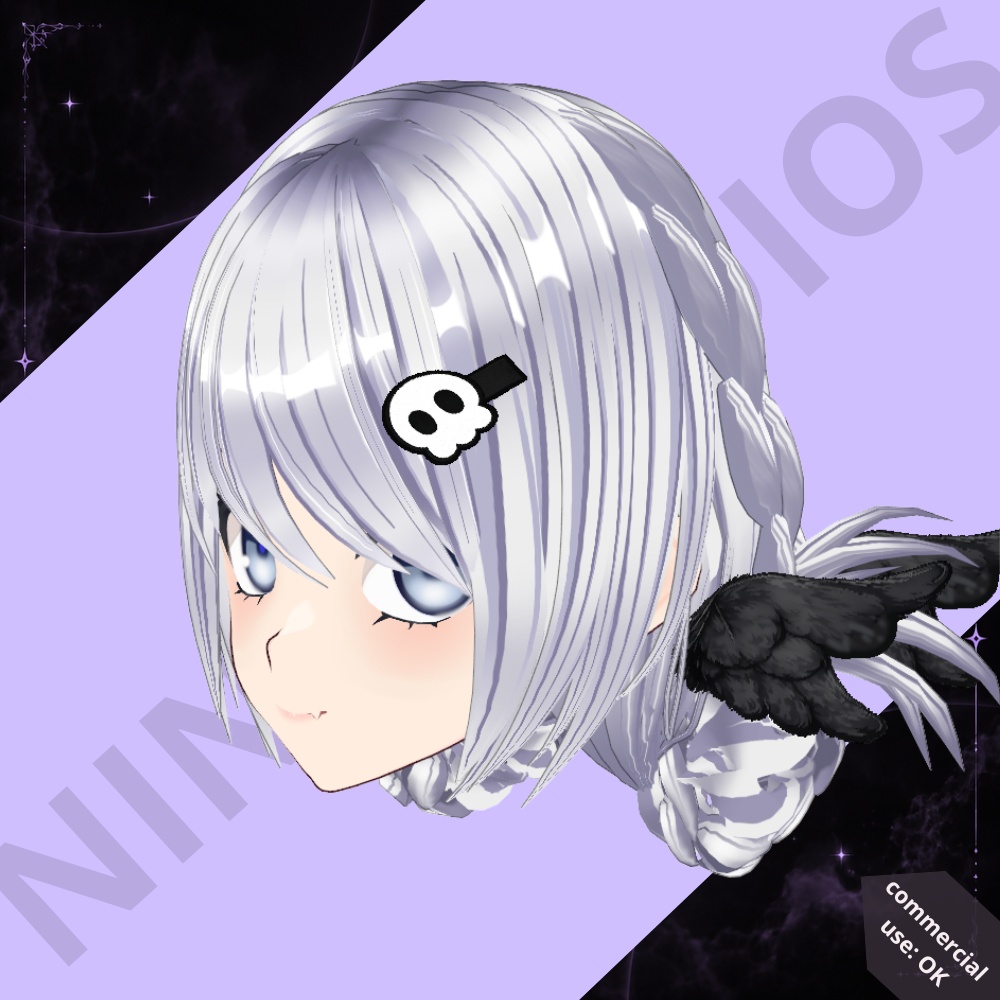 ムーンヴェールヘア - Braided Moonveil 3D Vroid Hairpreset