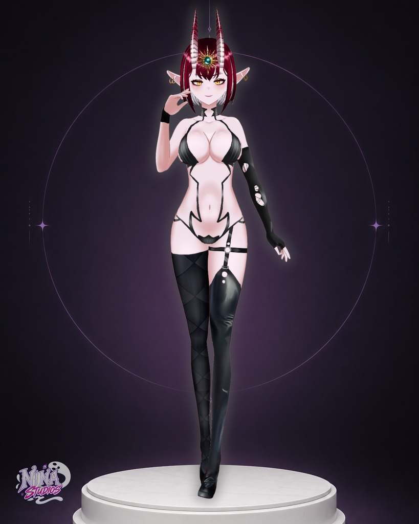 『深淵の魔妃』Shin'en no Mahi | Abyss Empress - Original 3D VRChat VROID Avatar