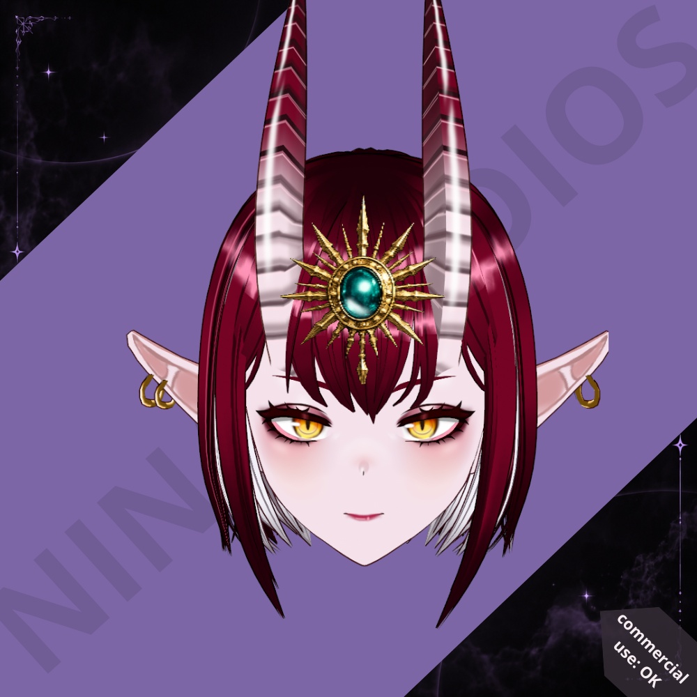 『深淵の魔妃』Reika Hair & Accessory Pack | VRoid 3D Preset
