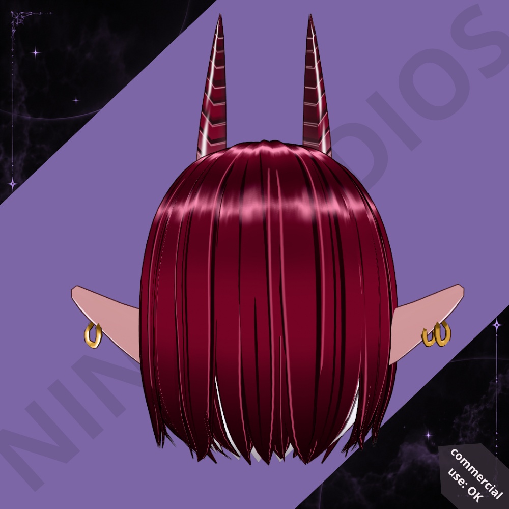 『深淵の魔妃』Reika Hair & Accessory Pack | VRoid 3D Preset