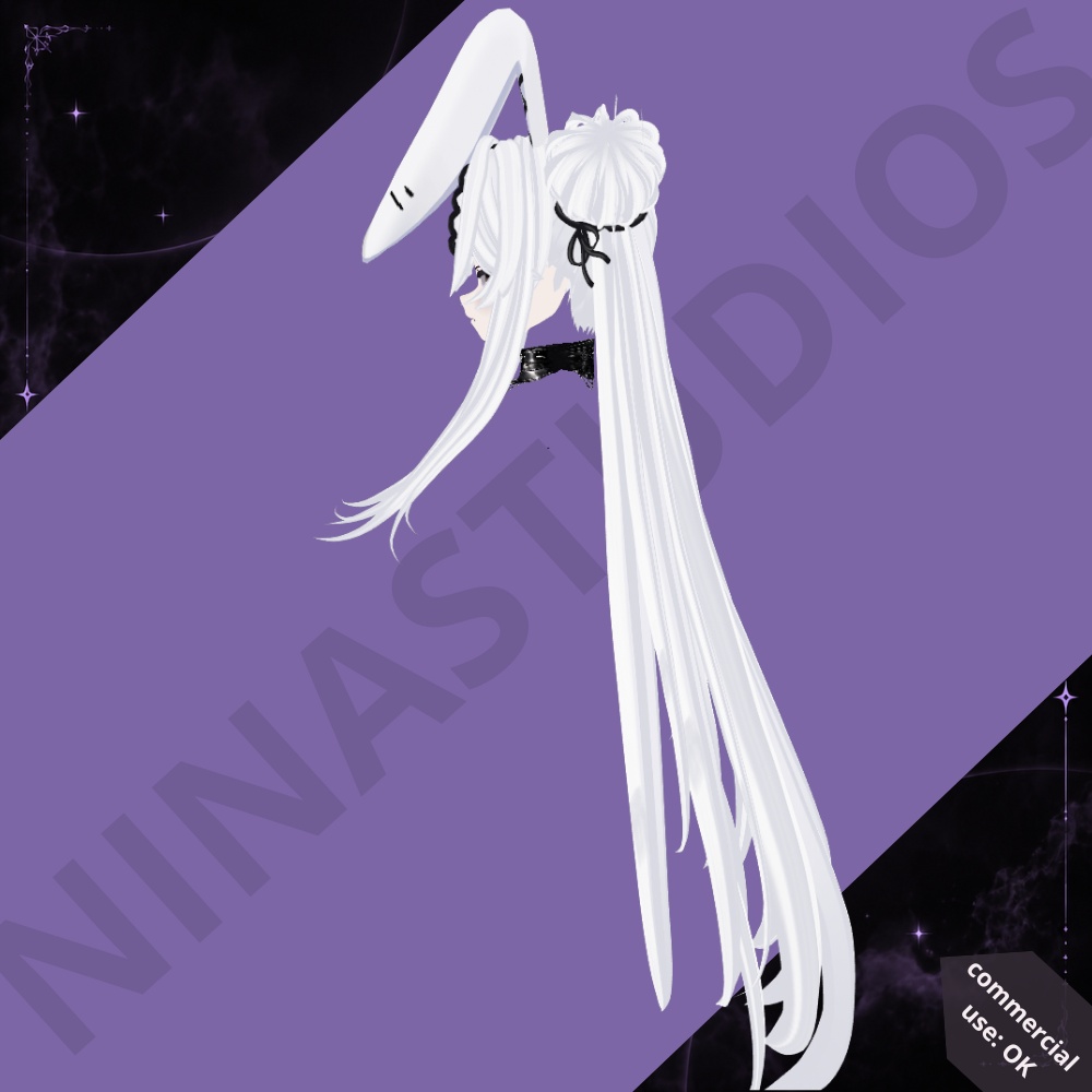 【VRoid Hair】 Ivory Bunny Twin Tails - 白兎の夢