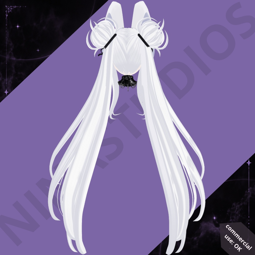 【VRoid Hair】 Ivory Bunny Twin Tails - 白兎の夢