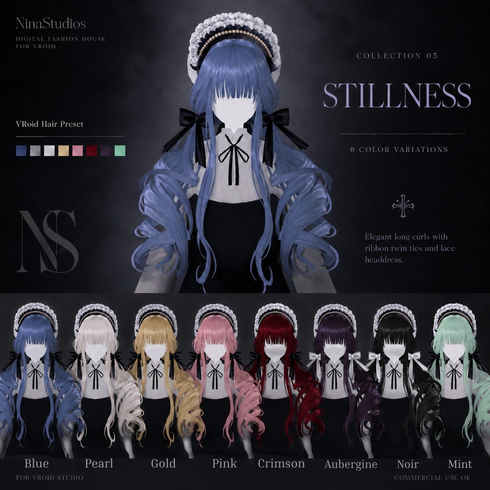 VRoid Hair Preset | Stillness Twintails| 静寂