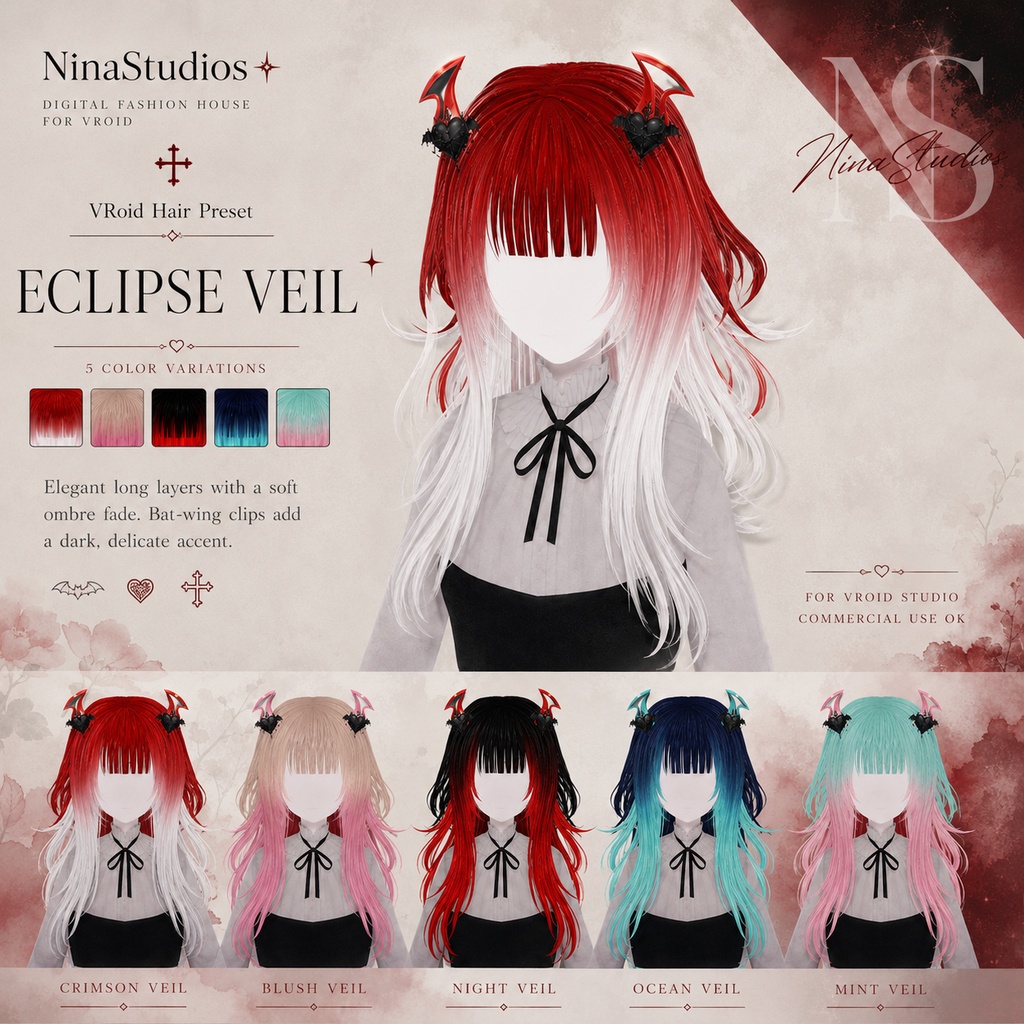 ECLIPSE VEIL — エクリプス・ヴェール | VRoid Hair Preset