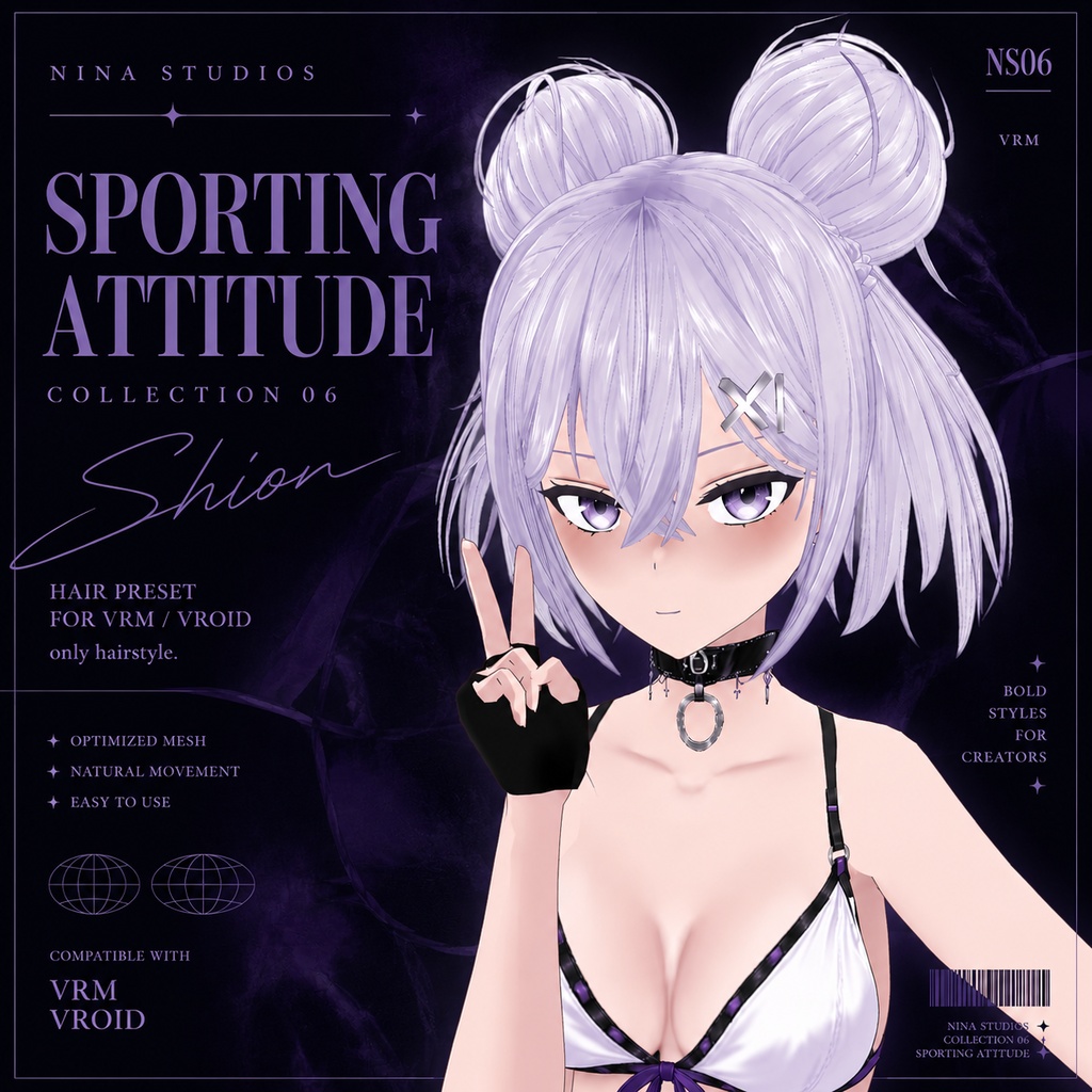SPORTING ATTITUDE - Shion Hair | VRoid / VRM ヘアプリセット
