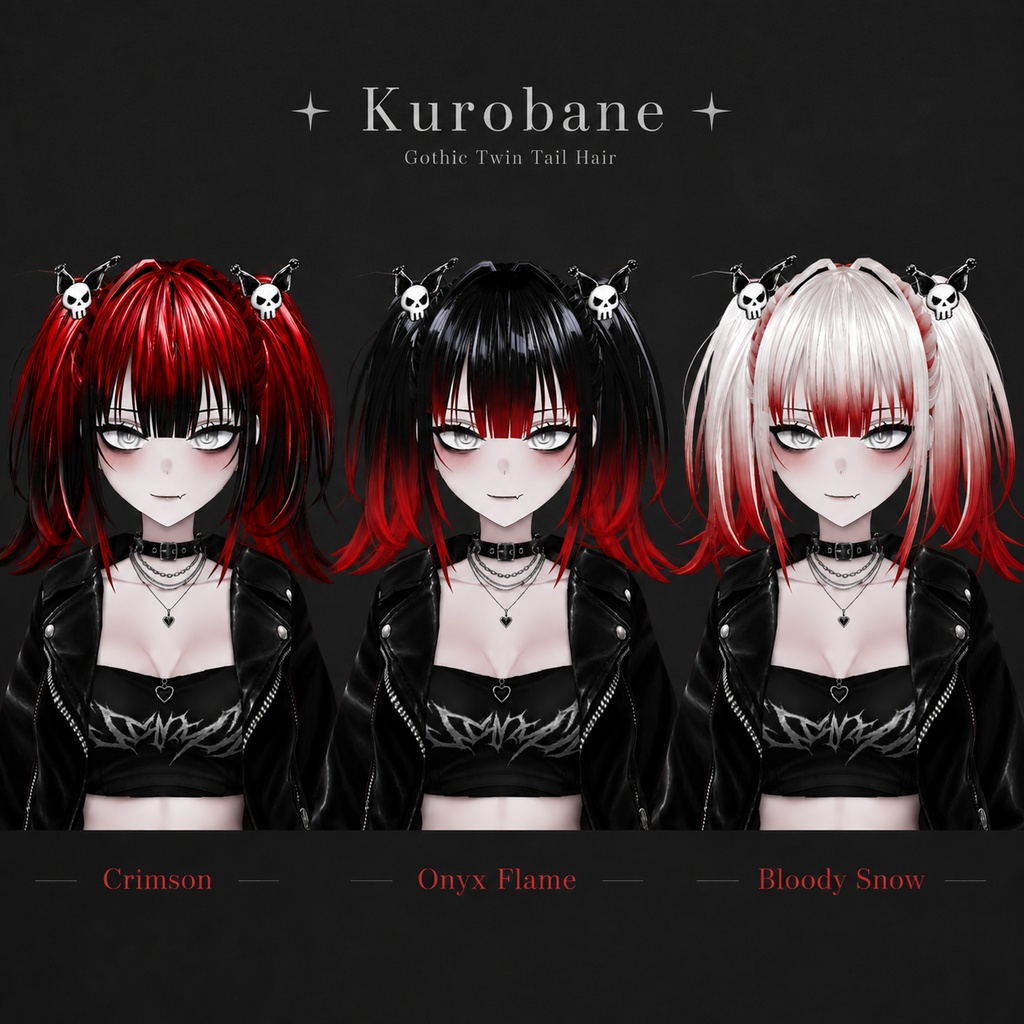 KUROBANE NS07 — Gothic Twin Tail Hair | VRoid / VRM