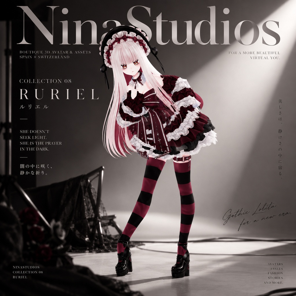 Ruriel — Collection 08 Vampire Lolita | Original 3D Avatar | VRChat / VRM / VRoid