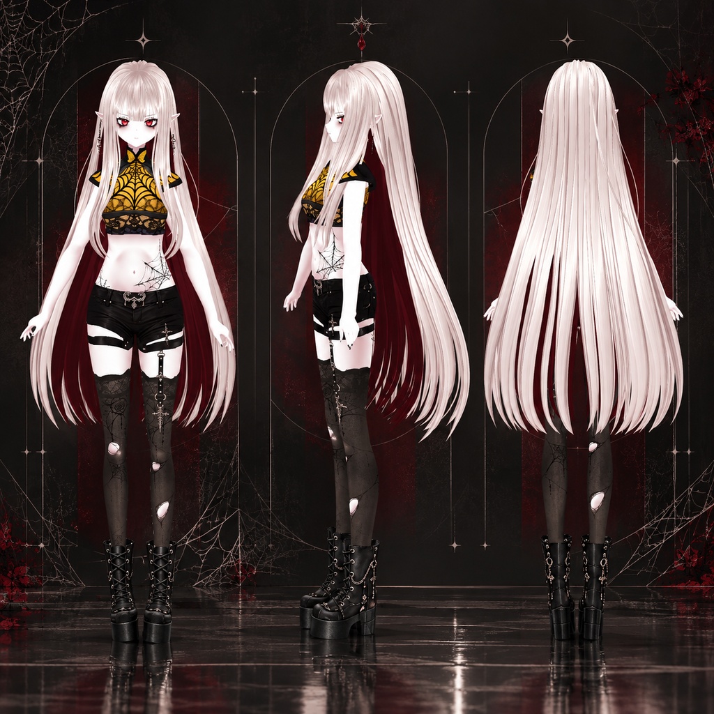 Kurohime - Spider Vampire Princess | オリジナル3Dアバター | VRChat / VRM / VRoid
