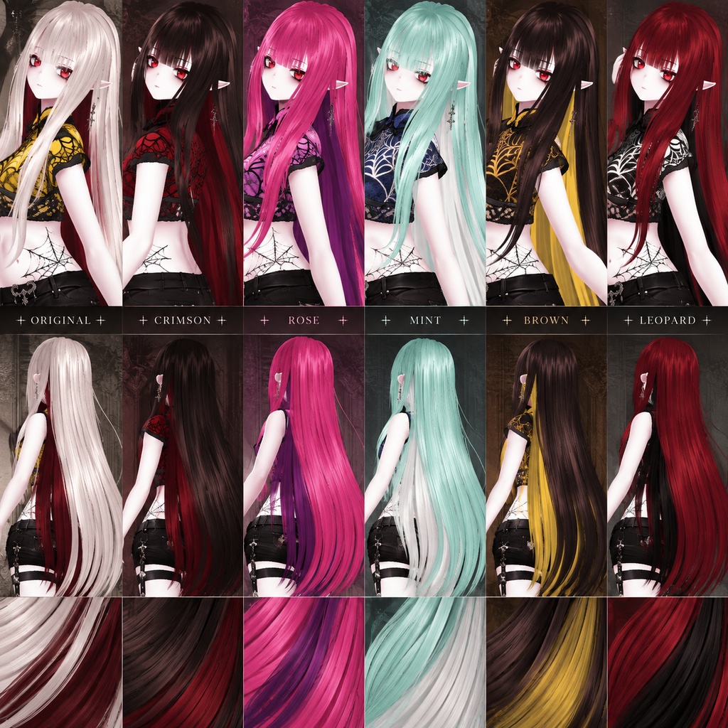 〖VRoid〗KUROHIME ロングヘアプリセット / Long Hair Preset