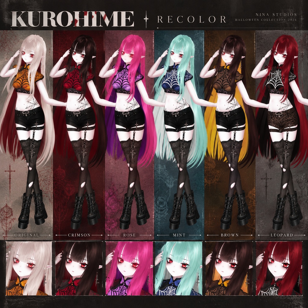 VRoid】蜘蛛姫 - KUMOHIME | Spider Princess Gothic Vampire Outfit