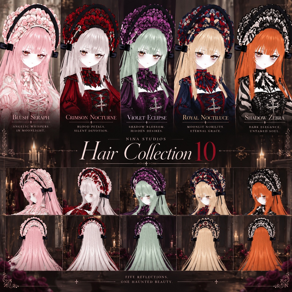 HAUNTED ECLIPSE HAIR — 幽月|VRoid Hair Preset