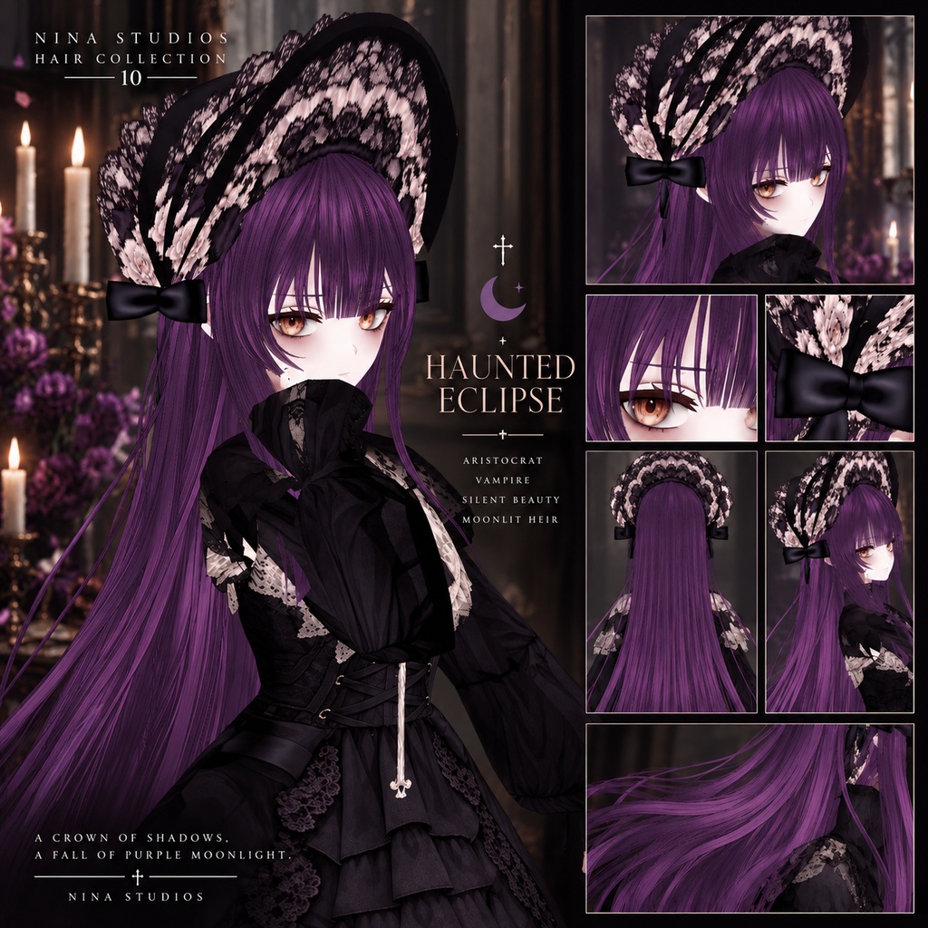 HAUNTED ECLIPSE HAIR — 幽月｜VRoid Hair Preset