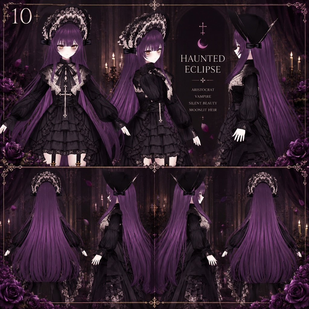 HAUNTED ECLIPSE HAIR — 幽月|VRoid Hair Preset