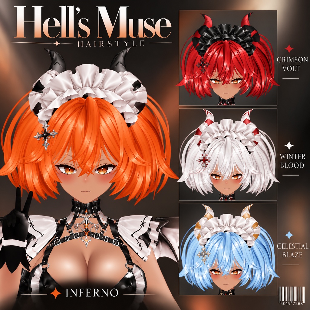 Kohaku Hair — Fluffy Orange Anime Hairstyle | VRoid/VRM