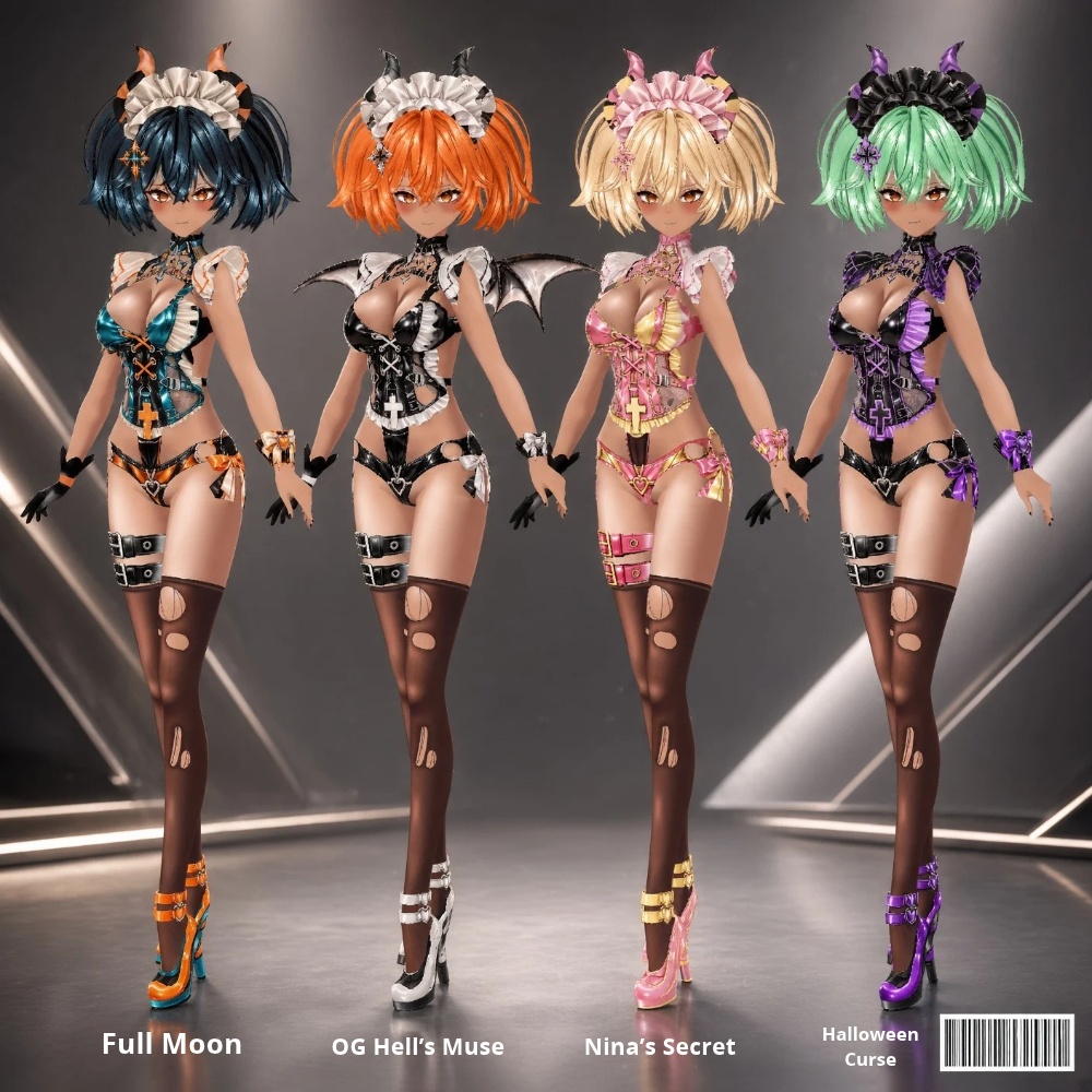 KOHAKU — Hell's Muse | Gothic Succubus Outfit for VRoid / VRChat / VRM