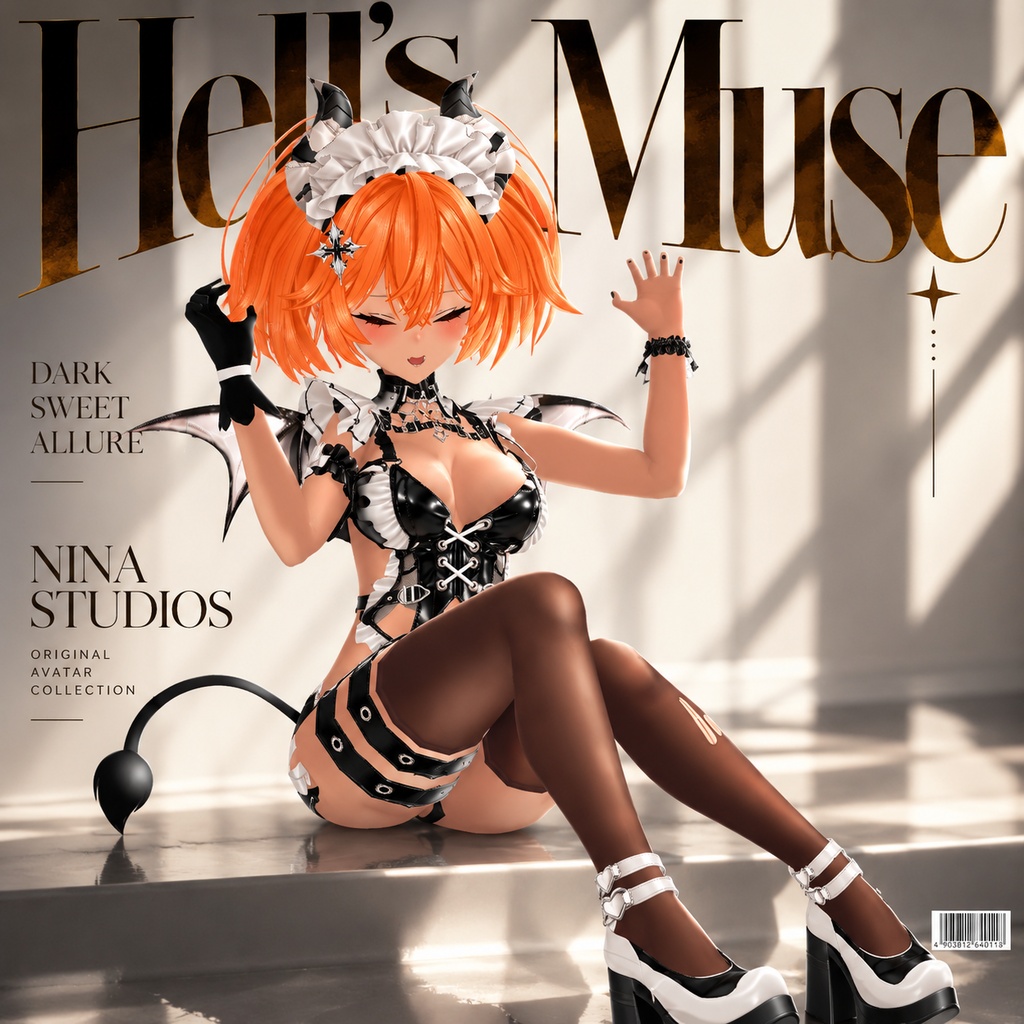 KOHAKU — Hell's Muse | Gothic Succubus Outfit for VRoid / VRChat / VRM