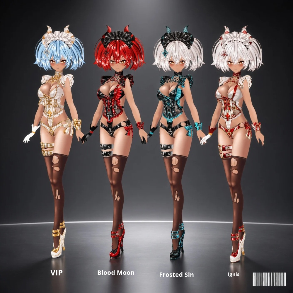KOHAKU — Hell's Muse | Gothic Succubus Outfit for VRoid / VRChat / VRM