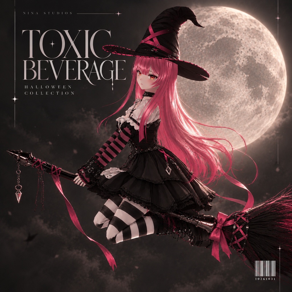 【VRChat / VRM】TOXIC BEVERAGE|ピンクゴシック魔女アバター|6色展開|NinaStudios