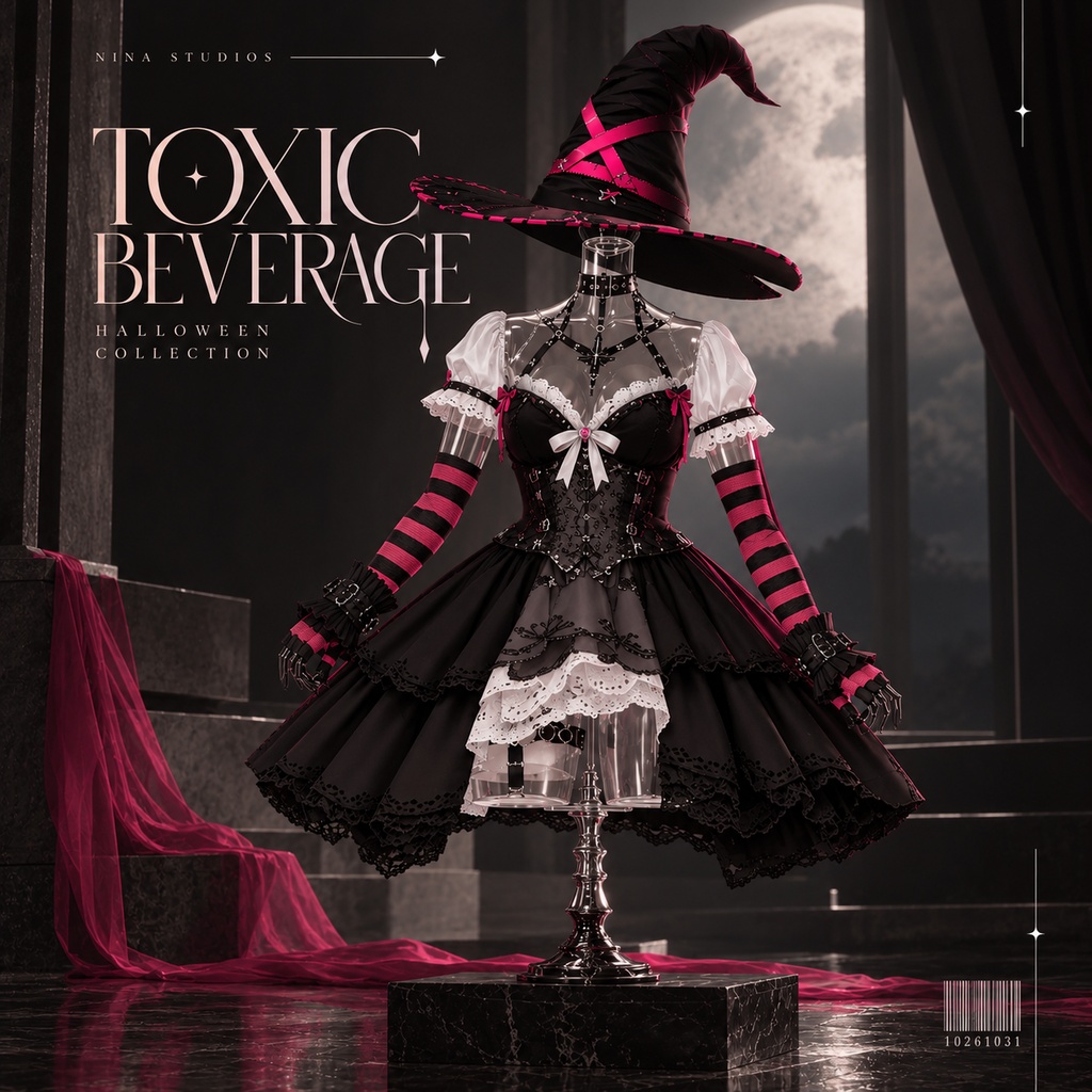【VRoid衣装】MAJO — TOXIC BEVERAGE OUTFIT|ゴシック魔女コーデ|Halloween