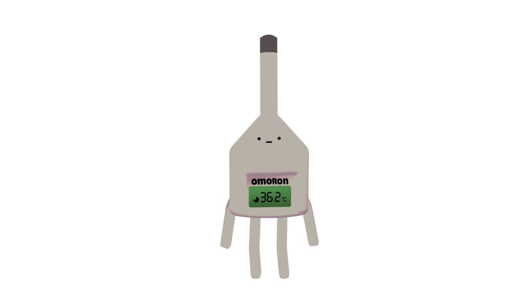 オリジナル3Dモデル「体温計くん」