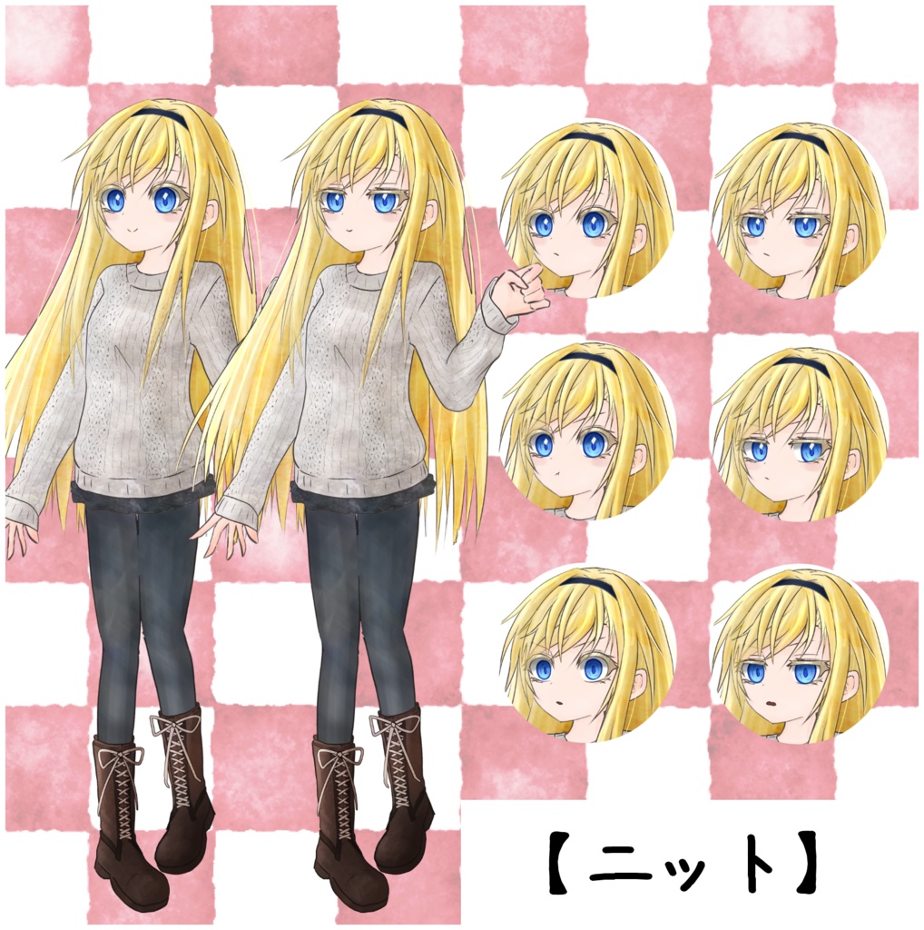 【無料版あり】立ち絵素材 女の子 金髪碧眼 ロリィタ風