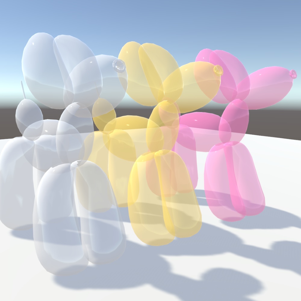 【VRChat想定】bigローポリバルーン(3カラー)