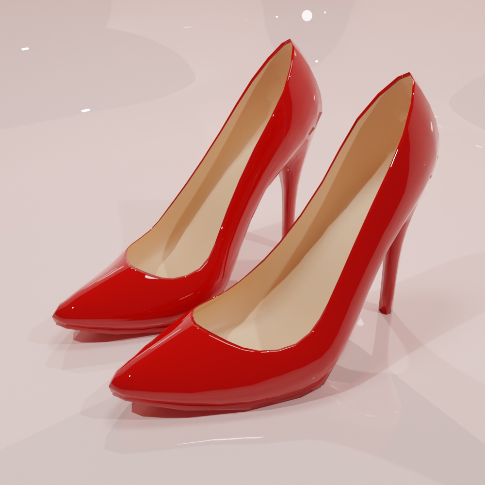【VRChat想定】エナメルハイヒール