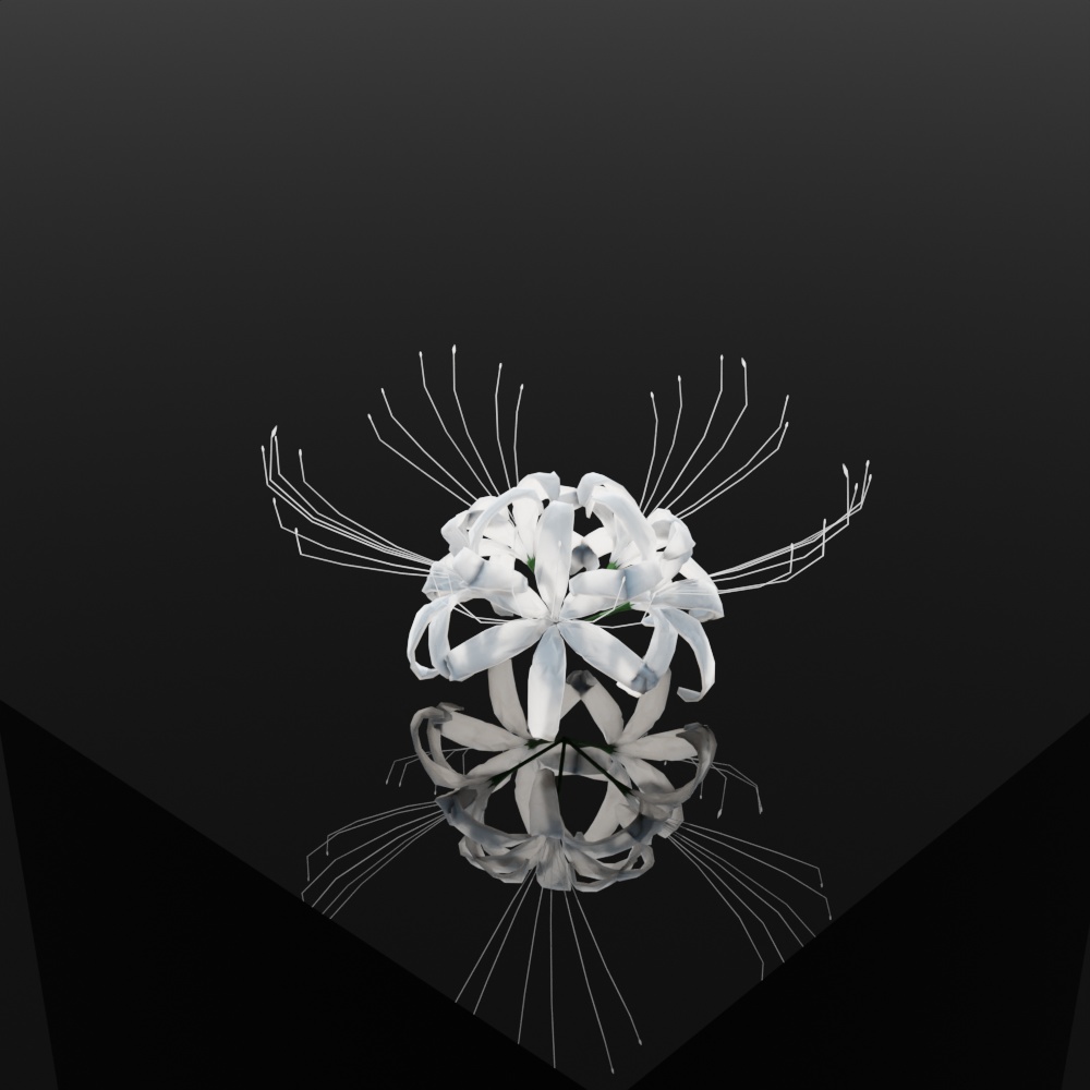 【VRChat想定】彼岸花ヘアアクセサリー