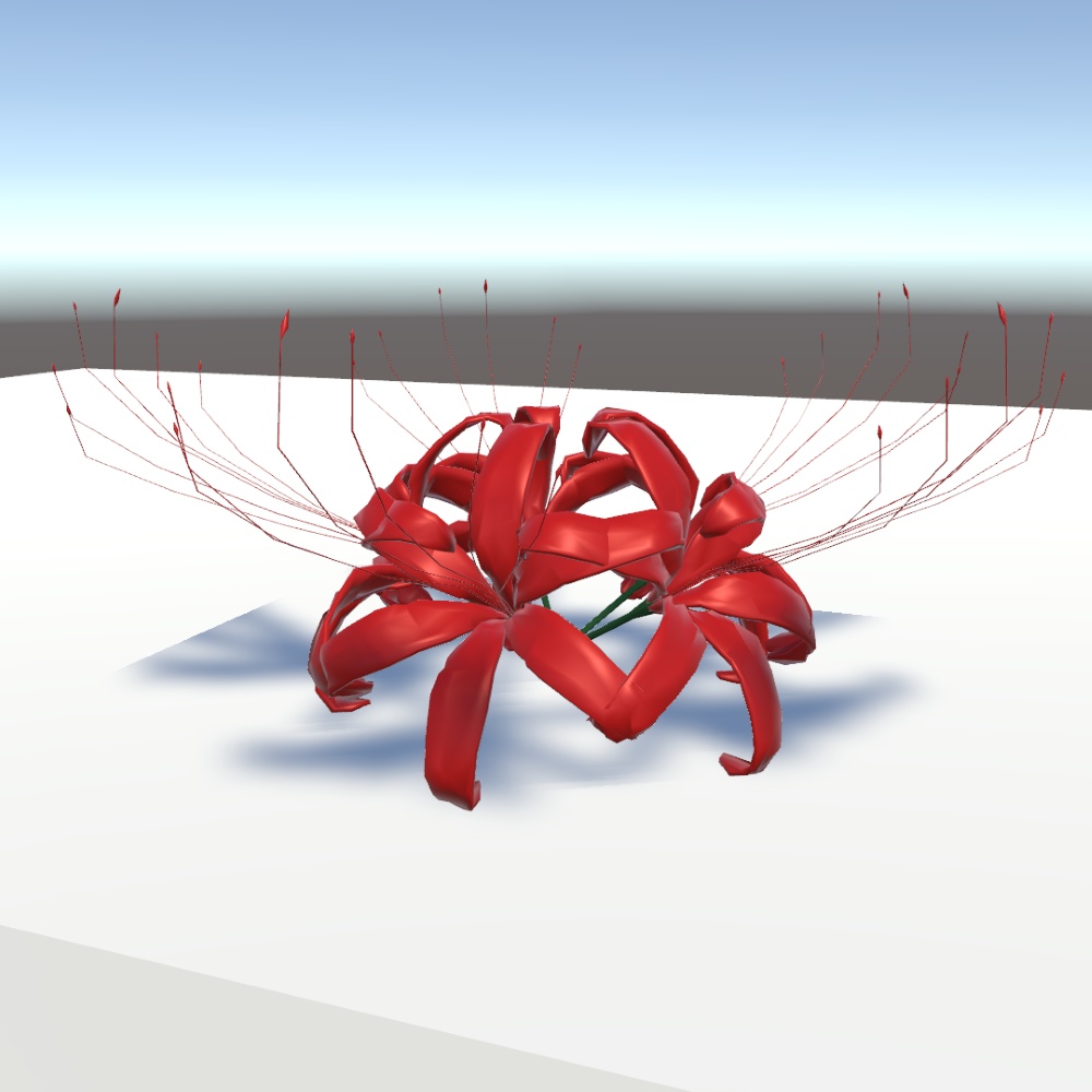 【VRChat想定】彼岸花ヘアアクセサリー