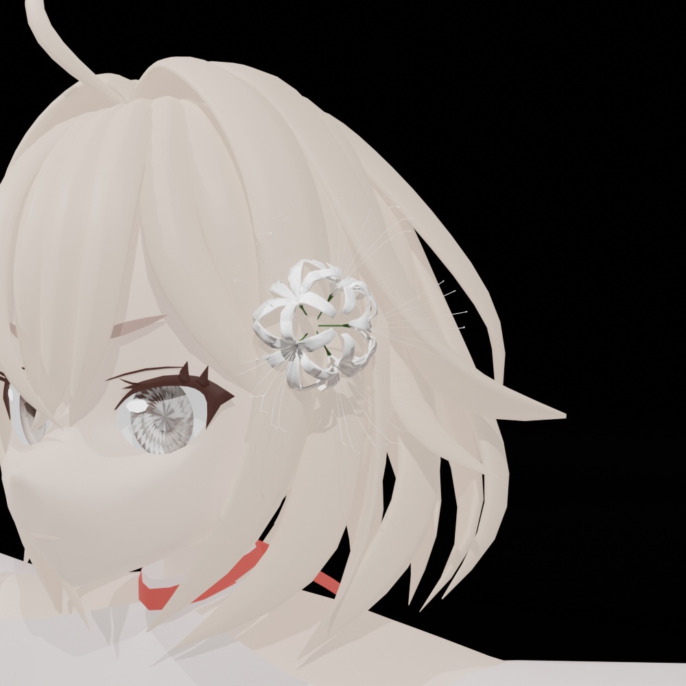 【VRChat想定】彼岸花ヘアアクセサリー