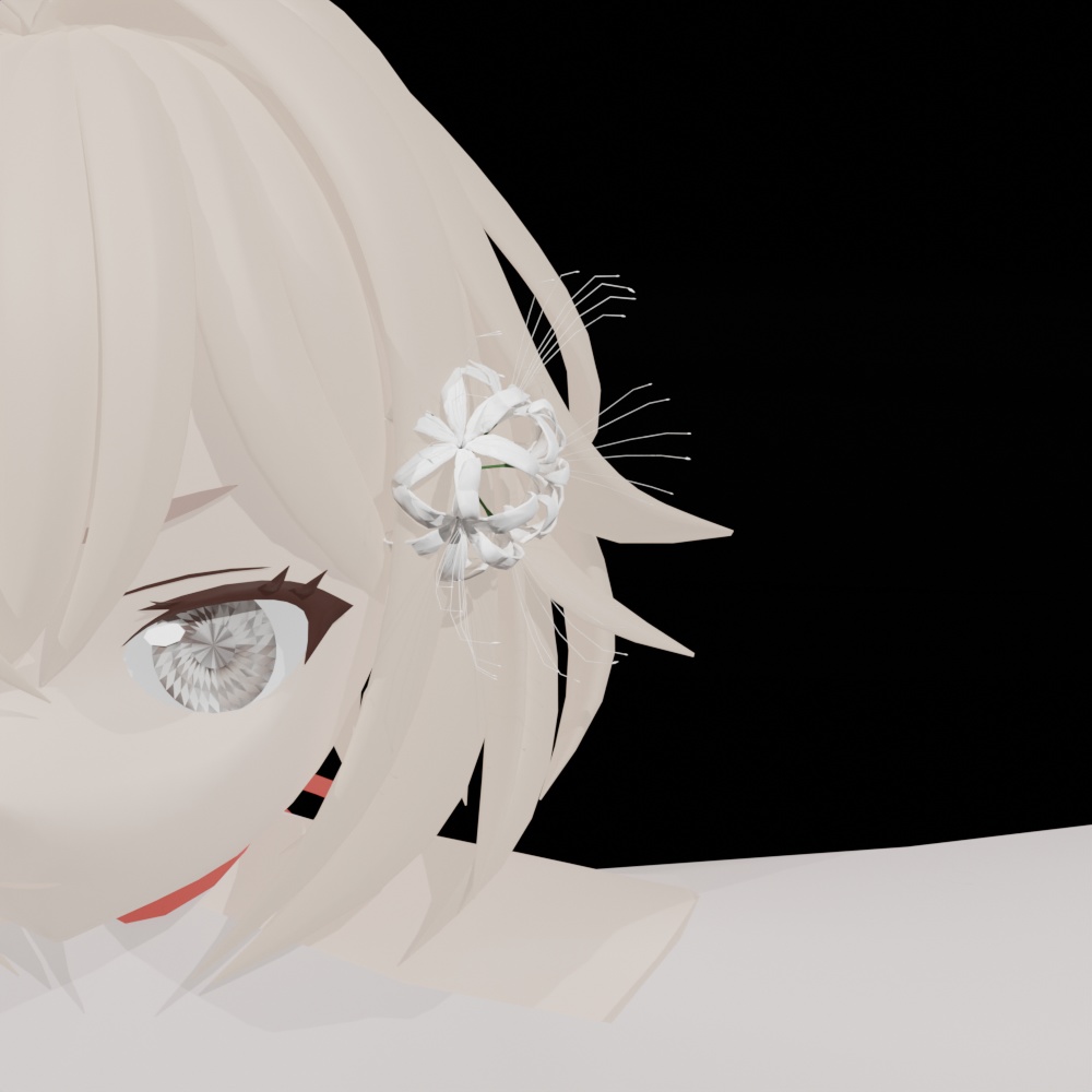 【VRChat想定】彼岸花ヘアアクセサリー